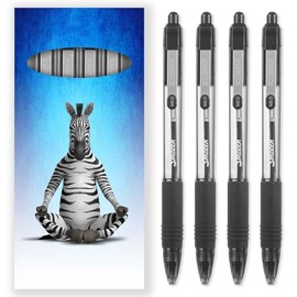 Zebra Z-Grip Smooth Ink Retractable Ballpoint Pen - 1.0mm Nib - Pack of 4 Pens - In Gift Box Packaging - Black