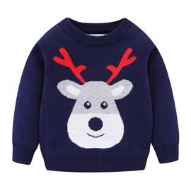 Mud Kingdom - Sudadera para niños, diseño de Ciervo, Azul Marino, 5(45-47 ins./42-46 lbs.)