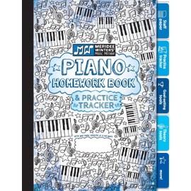 Piano Homework Book and Practice Tracker (Blue)