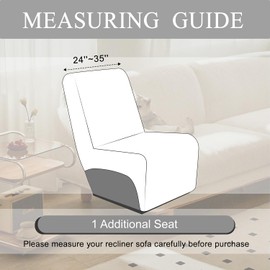 HDCAXKJ Reclining Sectional Couch Covers Velvet L Shaped Sectional Sofa Cover Washable Stretch Soft Corner Recliner Slipcover with Non-Slip Elastic Bottom (1 Additional Seat, Light Gray)