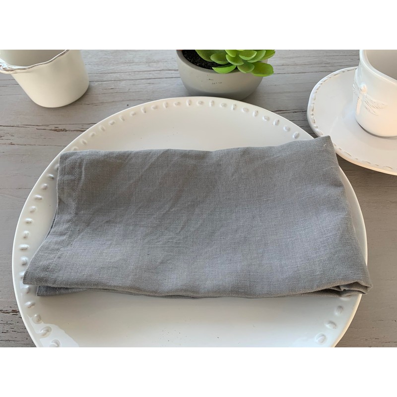 Eight Owls Linen Napkins – 100% Pure Stonewashed Linen Cloth