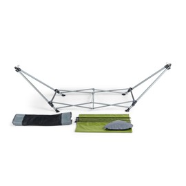 Lucania Portable Hammock with Stand Included - Foldable Freestanding Hammock for 2 Person (290 lbs Capacity) - Heavy Duty Stand Alone Hammock for Indoor, Outdoor, Camping, Patio & Backyard