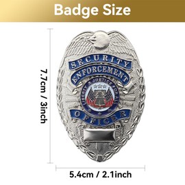 ZESION Security Badges, Pretend Play Role Play Brooch Prop for Dress Up, Cosplay - Silver