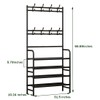 YIZAIJIA Coat Rack Shoe Rack With Storage Shelf Freestanding with