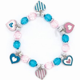 Baker Ross Heart Charm Bracelet Craft Set, Pearls, Assorted