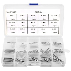 150Pcs 15 Kinds Stainless Steel Split Cotter Pins Clip Key Fastner Fitting Assortment Kit