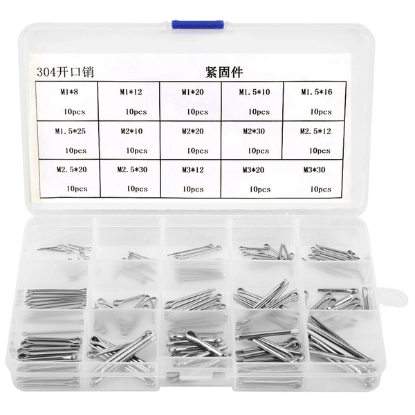 150Pcs 15 Kinds Stainless Steel Split Cotter Pins Clip Key