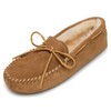 Minnetonka Mens Sheepskin Soft Leather Sole Moccasin Tan Size 7