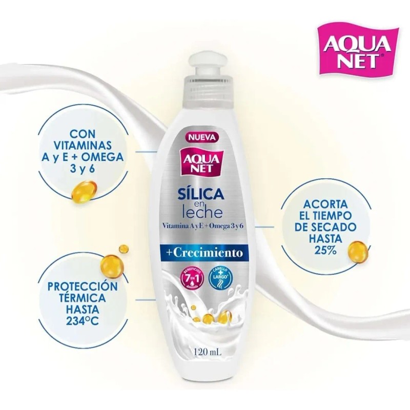 Sílica Cabello Leche Aqua Net 120ml