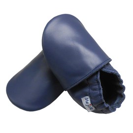 Mejale Baby Leather Shoes Infant Toddler Soft Sole Moccasins Shoes Boys Girls Pre-Walkers (18-24 Month) Blue