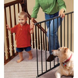 KidCo G2001 Safeway - Top of Stairs Quick Release Baby Gate (Black)