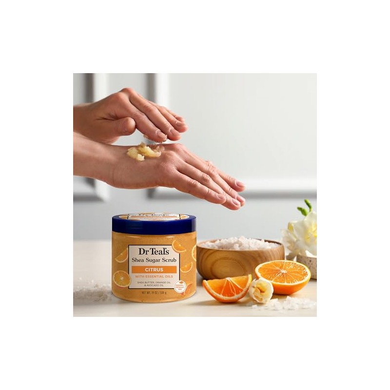 Dr Teal's Shea Sugar Body Scrub, Citrus with Essential Oils