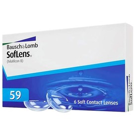 Bausch + Lomb SofLens 59 Monatslinsen, sphärische Kontaktlinsen, weich, 6 Stück BC 8.6 mm / DIA 14.2 / -8.00 Dioptrien