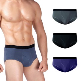 IMFREEMAN Men's Underwear, Tag-free Cotton Briefs With Fly, Comfortable Breathable Moisture Wicking Underwear for Daily Wear, Mid Rise