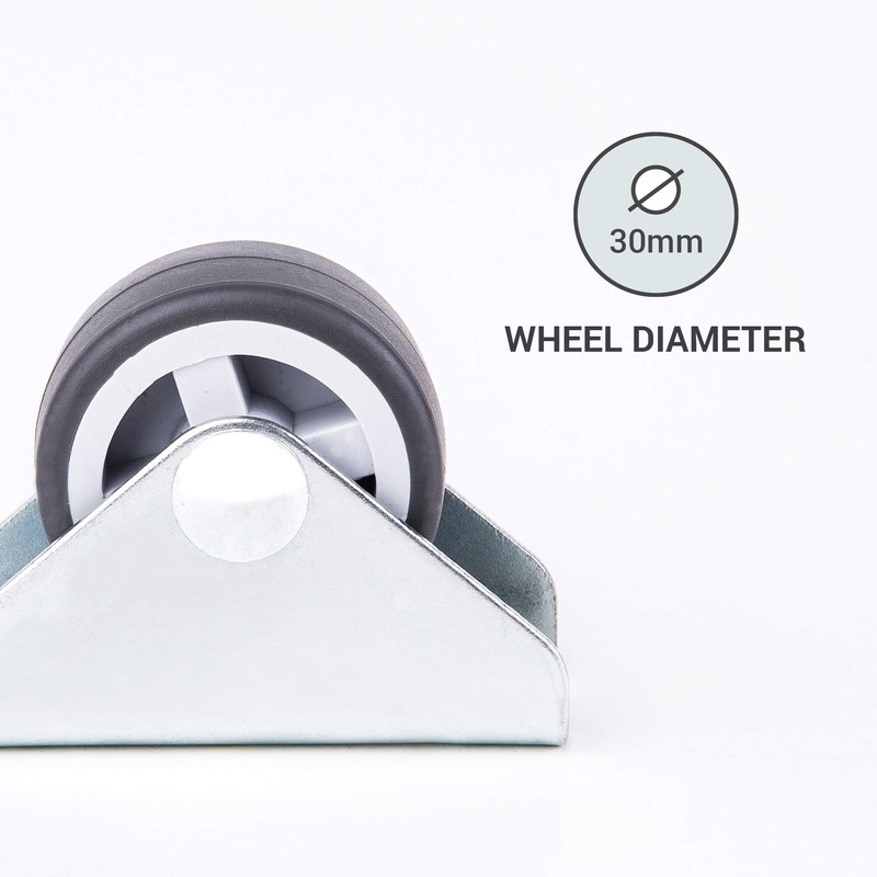 (Pack of 20) Rubber Fixed Castors 30 mm High Performance