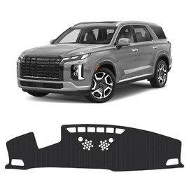FIILINES Dash Cover Fit for 2020-2025 Hyundai Palisade with HUD Accessories Sunshade Non-Slip Mesh Dash Cover for Palisade Accessories Dashboard Cover Mat UV Protector No Glare Black