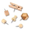 128Pcs Wood Push Pins, Thumb Tacks for Decorative, Wooden Pins