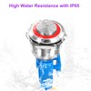 DMiotech 2 Pack 7/8 Inch Stainless Steel Latching Push Button