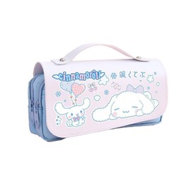 My Melody Cinnamoroll, Chromi, Pencil Case, Large Capacity, PU Leather, Cute, Leather, Anime, Makeup Pouch, Multifunctional, Stylish, Boys, Girls, Children, Elementary School, Middle School, High