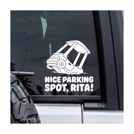 MYMKO Nice Parking Spot, Rita! Decal, Funny Car Window Decals, 6 Inches UV DTF Tranfer Car Stickers, Adult Humor Weatherproof Car Truck Window Bumper Sticker, Car Decals for Women Men