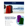 BURGUNDY Laundry Bag Heavy Duty w/Shoulder Strap, 22" x 28",