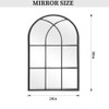 Dewfig Arched Window Wall Mirror, 30"x20" Window Pane Mirrors, Vanity