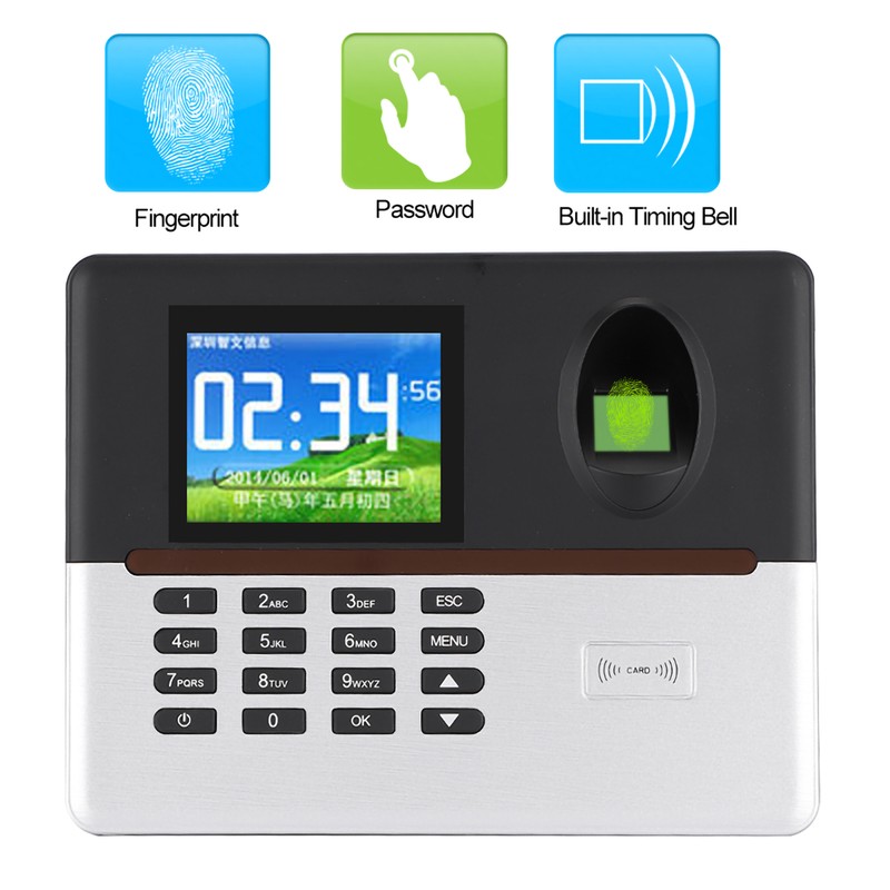 2.8in Wifi Time Attendance Machine 125KHZ RFID TCP/IP Fingerprint Password