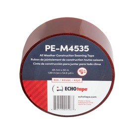 ECHOtape PE-M4535 | All Weather Construction Seam Tape | Indoor-Outdoor Construction Tape | UV Resistant | House Wrap Seaming Tape | Vapor Barrier Tape | Red | 1.89 in x 54.6 yds