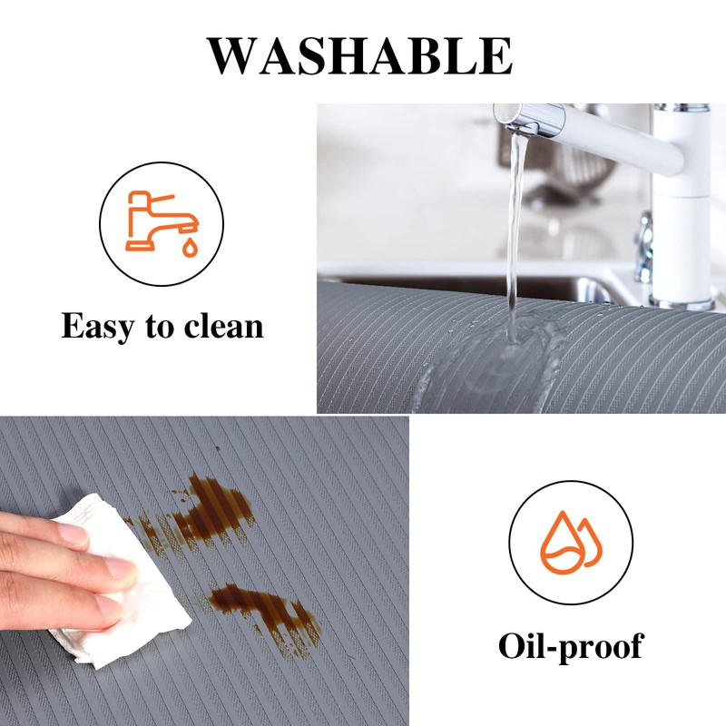 Mcrbeay Shelf Liners for Kitchen Cabinets, 24Inch x 20Ft, Non
