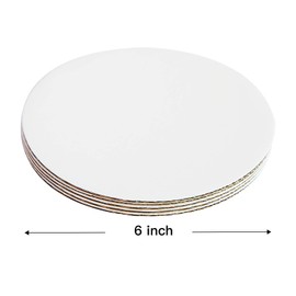 ONE MORE [30 piezas] Tabla redonda blanca de 6 pulgadas, base de círculo desechable, placa de pastel redonda para tartas, base circular recubierta redonda, 6 pulgadas, paquete de 30 unidades