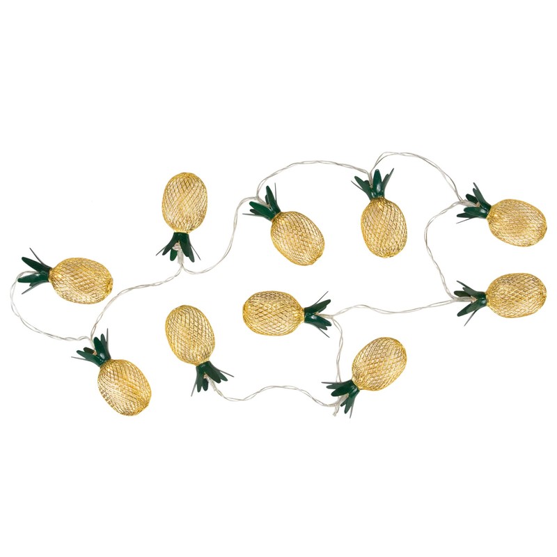 Northlight 10-Count LED Warm White Gold Pineapple String Lights -