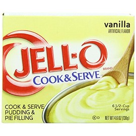 Jell-O Cook & Serve Vanilla Pudding & Pie Filling (4.6 oz Boxes, Pack of 24)