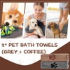 Set of 2 Pet Bath Towels, Black and Coffee, Microfibre,