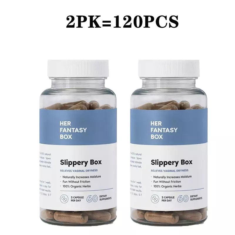 1/2/3 Pack Slippery Box Slippery Elm Bark Caps for Vaginal
