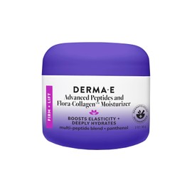 Derma E- Derma-E Advanced Peptides And Vegan Flora-Collagen Moisturizer – Crema facial de colágeno de doble acción con complejo de péptidos – Humectante facial de hidratación intensa para líneas, arru