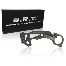 S.R.T. Survival Rescue Tool - 14 Function Premium Rescue Automobile Multitool for Everyday Carry Personal Protection Applications with Seat Belt Cutter and Window Breaker - TSA Compliant