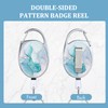Badge Reels Retractable，Double Sided Color Print Pattern Retractable Badge Holders，with