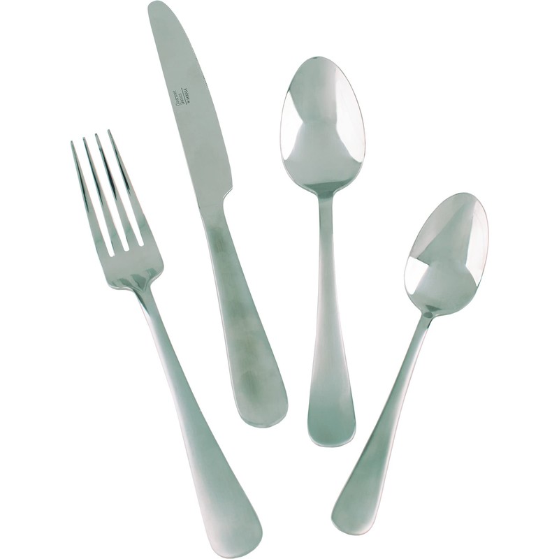 MIKASA Satin Symmetry Cutlery Set, Stainless Steel, 16 Pieces, Service