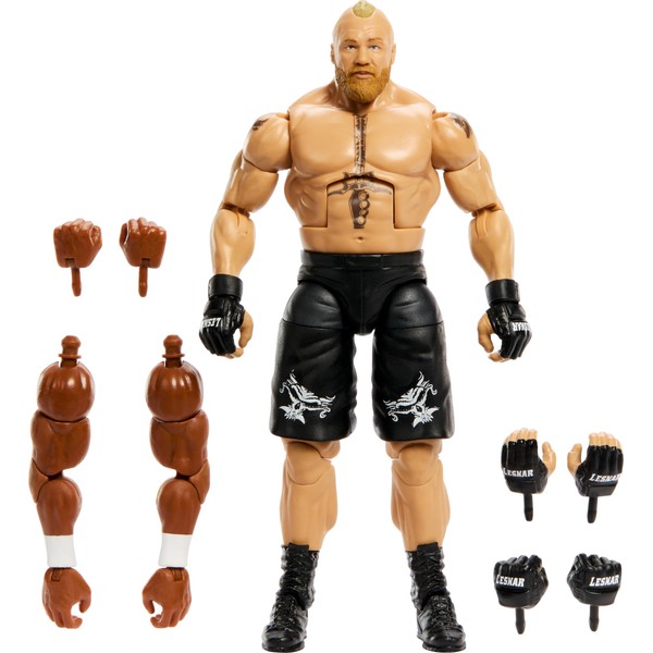 Mattel WWE Elite Collection Royal Rumble Brock Lesnar Action Figure with Accessories and Virgil Build-A-Figure Parts