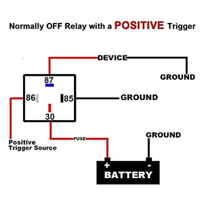 5Pcs Automotive Relay 12V DC 30A 4 Pin 4 Wire
