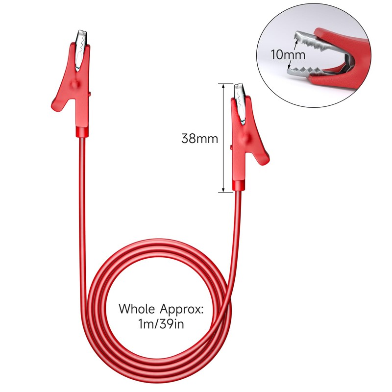 Cleqee 10PCS Alligator Clips Electrical Test Leads Dual Ended Crocodile