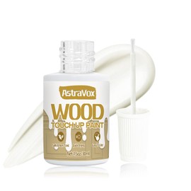 AstraVox Wood Touch Up Paint, 1.5 Oz White Paint for Wood Repair Scratches, Spots and Chips, Strong Adhesion Waterproof Quick Dry for Doors Tables Furniture Kitchen Cabinets Dressers