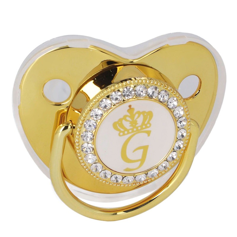 Gold Letter Pacifier Infant Pacifier Home Travel Fashion Portable Silic