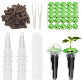 150 PCS Hydroponic Pods Kit, Seed Pods Kit for Aerogarden, Grow Anything Kit, Coolrunner Hydroponics Garden Accessories with 24 Baskets, 50 Stickers, 50 Sponges, 2 Tweezers, 24 Planting Cove (150)