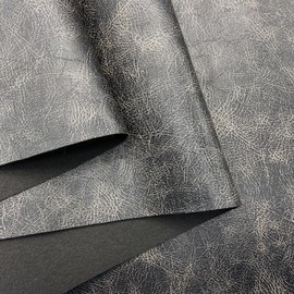 Soft Smooth Distressed Upholstery Synthetic Leather 16"x54"(41x137cm) Crazy Horse Marine Vinyl Faux Leather Upholstery Fabric Vintage Vegan Faux Leather for DIY Sewing Crafts (Black)