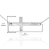 Sideways Crosses Plata de Ley 925 Lindo Colgante Necklace