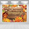 Imirell Happy Thanksgiving Backdrop 7Wx5H Feet Rustic Wood Fall Pumpkin