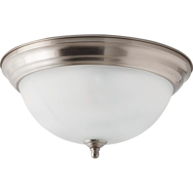 Canarm 2-Light Flush Mount, 13-Inch Brushed Nickel Finish with Alabaster