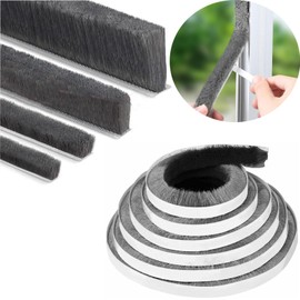 Strong Adhesive Brush Weather Stripping for Sliding Windows and Door Frames - Seal Strip for Soundproofing, Dustproof, Waterproof, and Windproof. (0.9 in x 0.4 in x 32.8 FT)