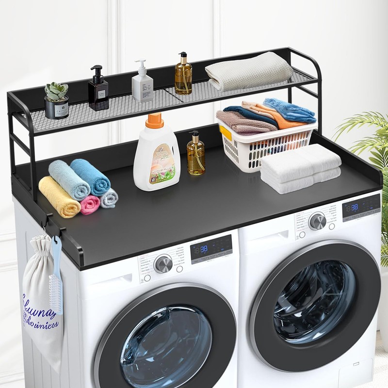 VEVOR Washer Dryer Countertop with Shelf, 54" x 27" Wooden
